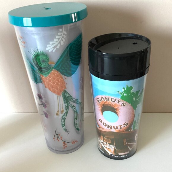 4 Starbucks Travel On-The-Go Mugs Water Tumblers Coffee Tea Hot Cold Drinks - Picture 6 of 9